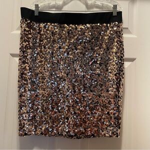 NWT Torrid Black Gold Sequins Straight Pencil Knee Skirt Cocktail Disco Size 1